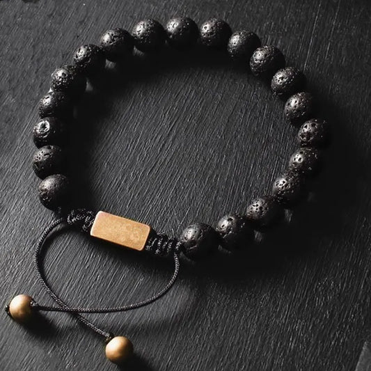 EP Natural Lava Stone Bead Bracelet