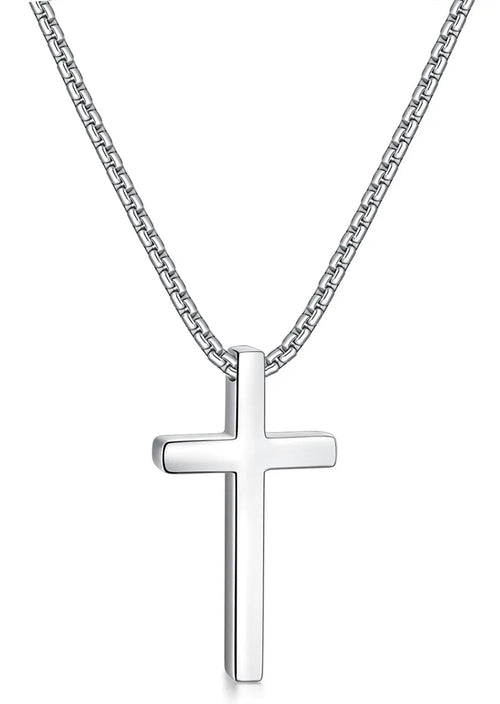 EP Silver Cross Necklace Men