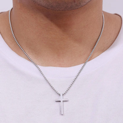 EP Silver Cross Necklace Men